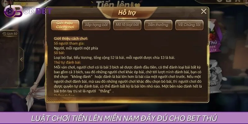 Hướng dẫn luật chơi tiến lên miền nam ONBET chi tiết Hướng dẫn luật chơi tiến lên miền nam ONBET chi tiết